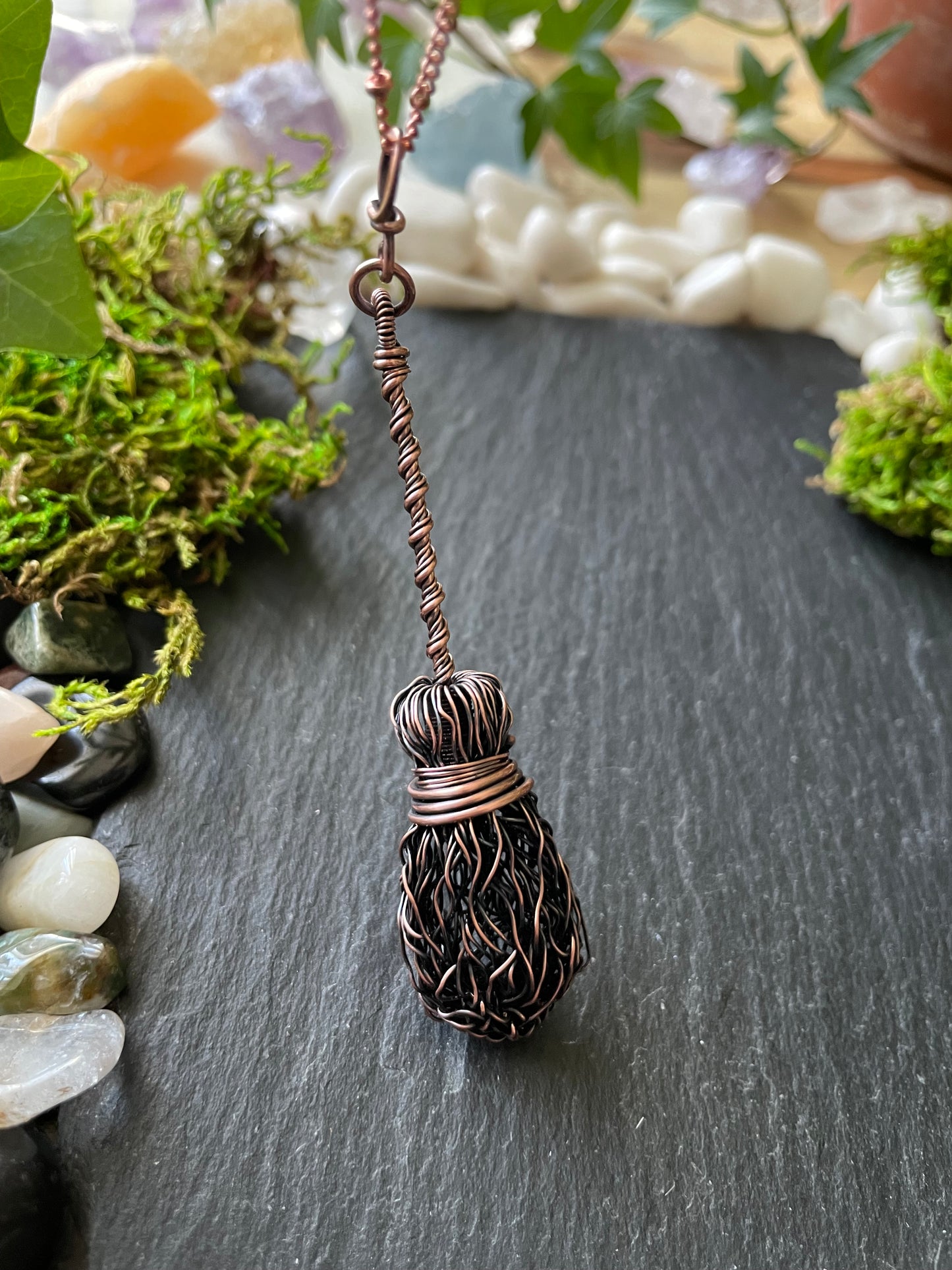 Image of miniature copper wire broom