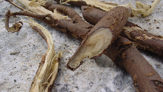 Brown liquorice root sticks