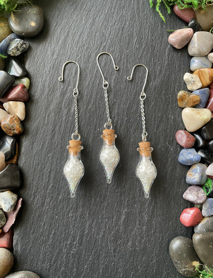Crystal Plant Charms With Quartz In Glass Teardrop Vials | Plant Vine Charms | Houseplant Accessories