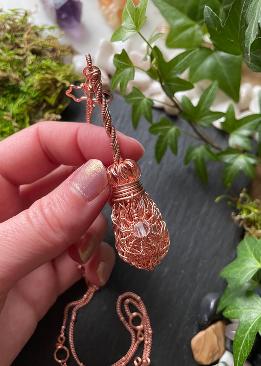 Image of copper broom pendant