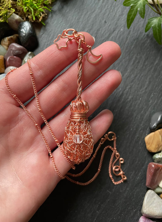 Image of copper broom pendant