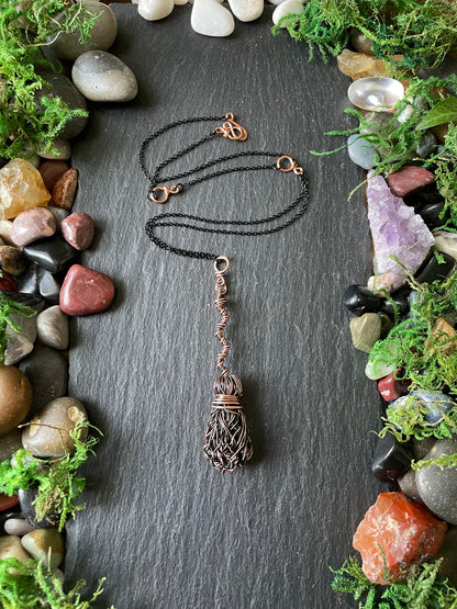 0118. Miniature Collectible Broom Pendant With Bent Handle | Add Custom Name Charm