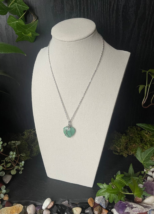 Image of green heart necklaces