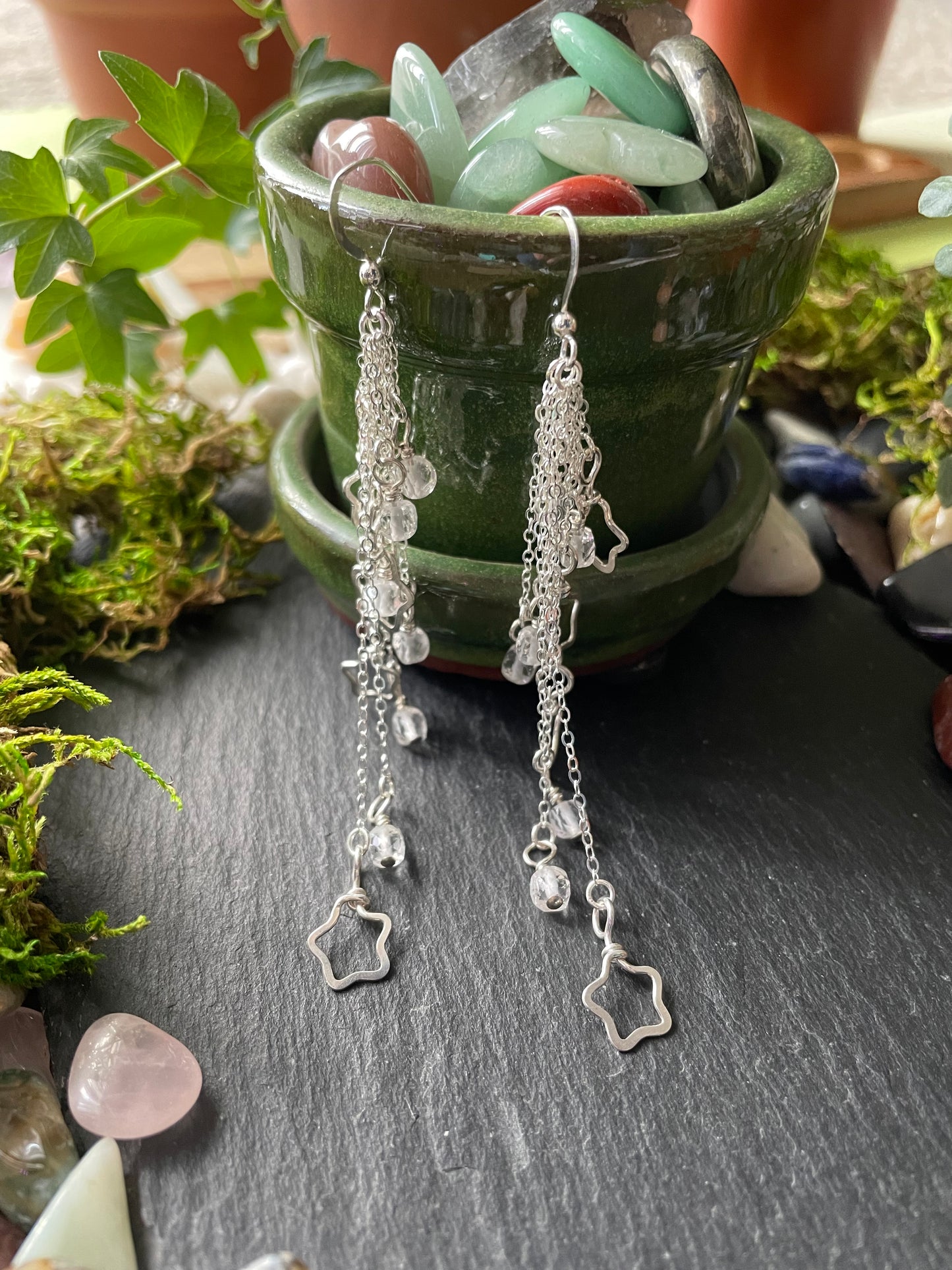 Image of silver shooting star earrings