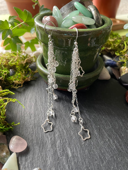 Image of silver shooting star earrings
