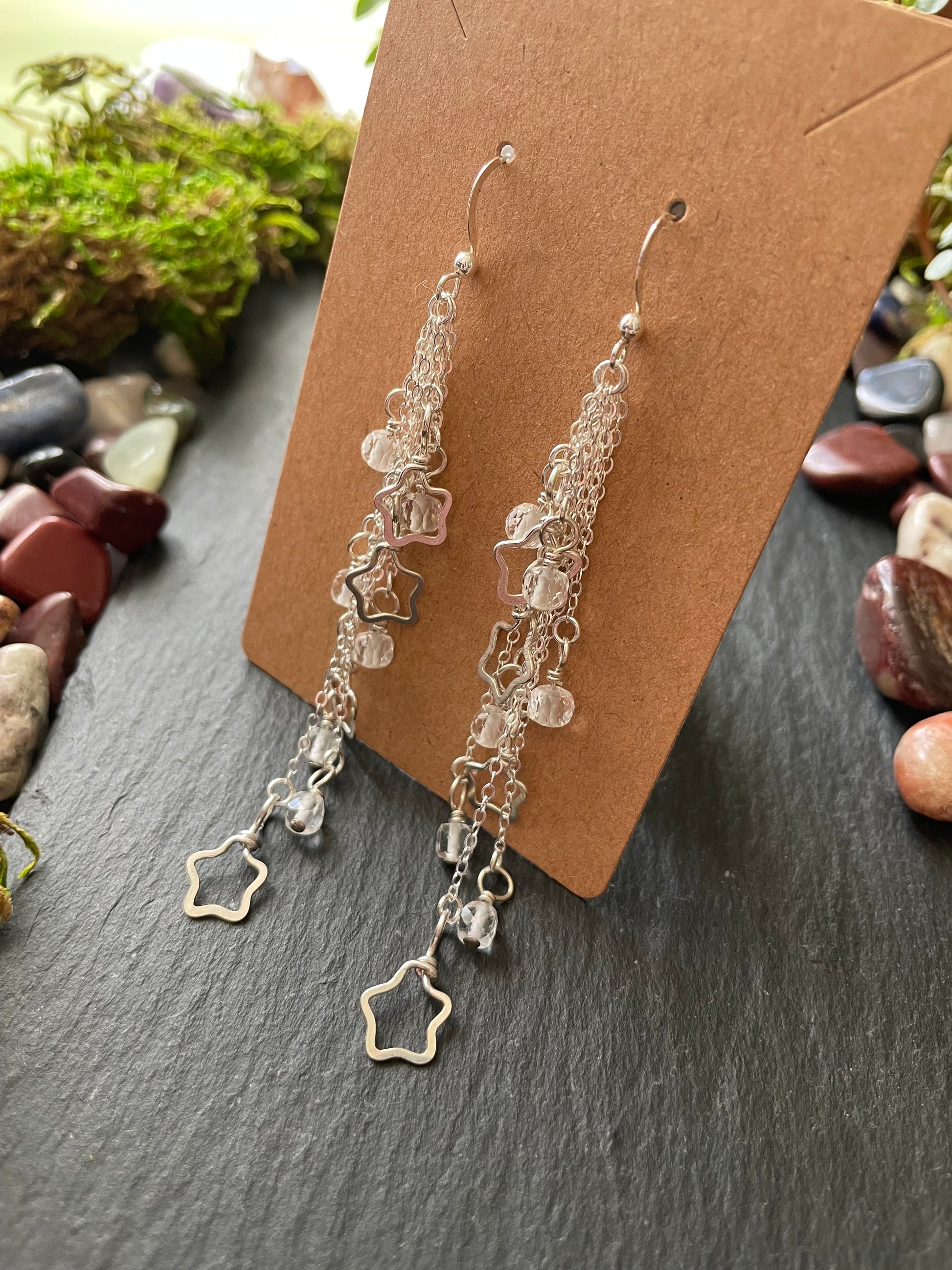 Image of silver shooting star earrings