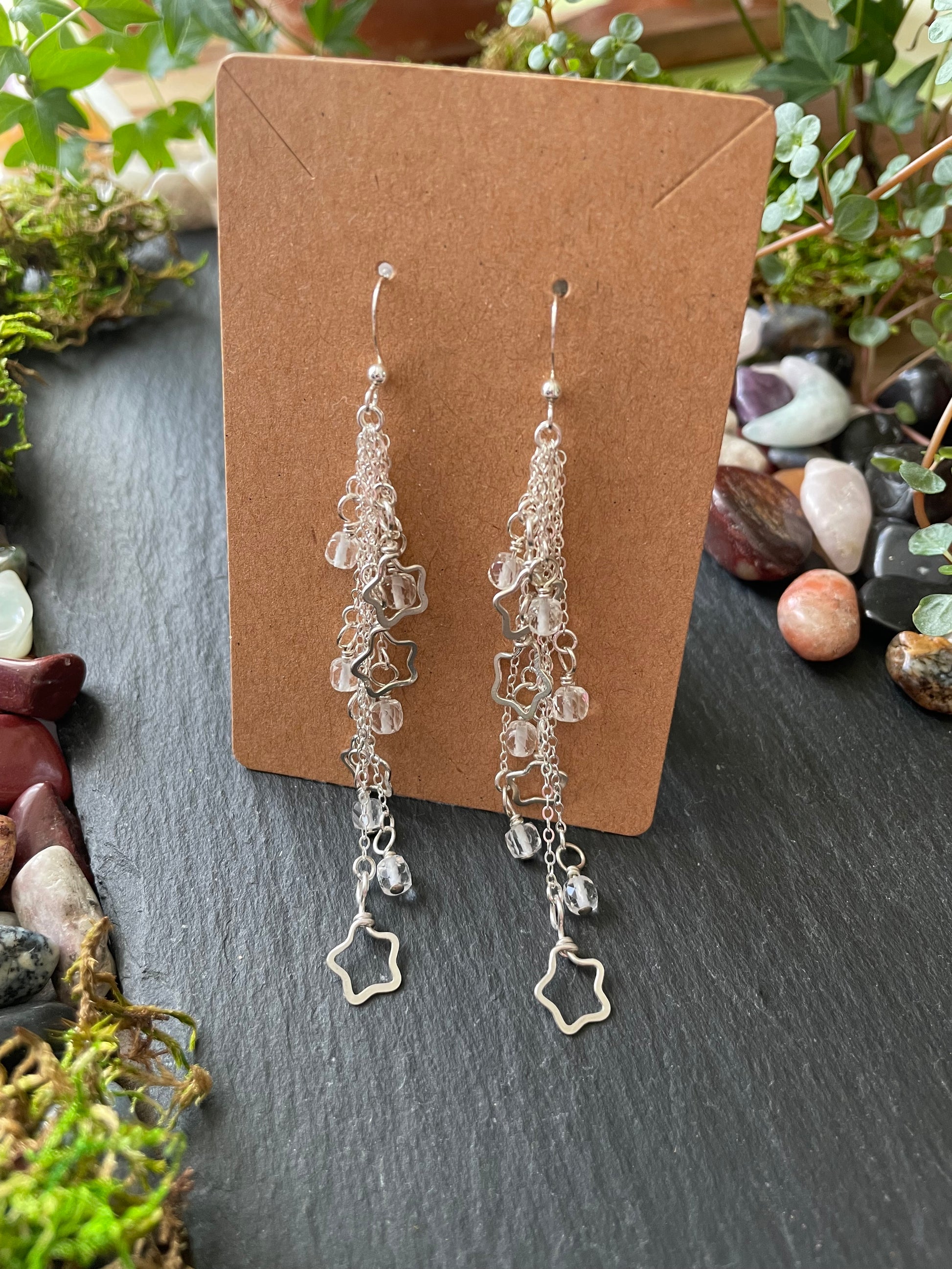 Image of silver shooting star earrings