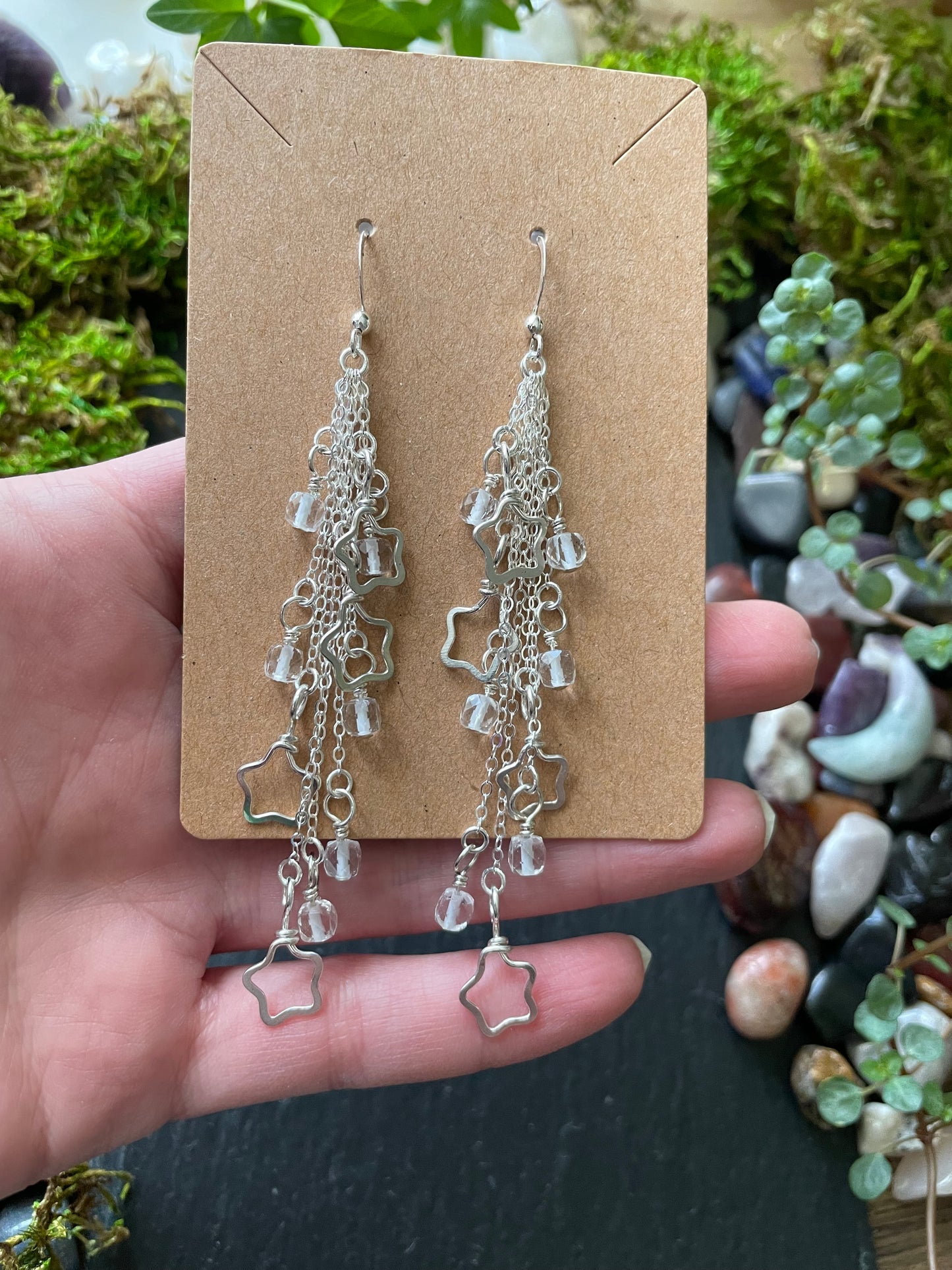 Image of silver shooting star earrings