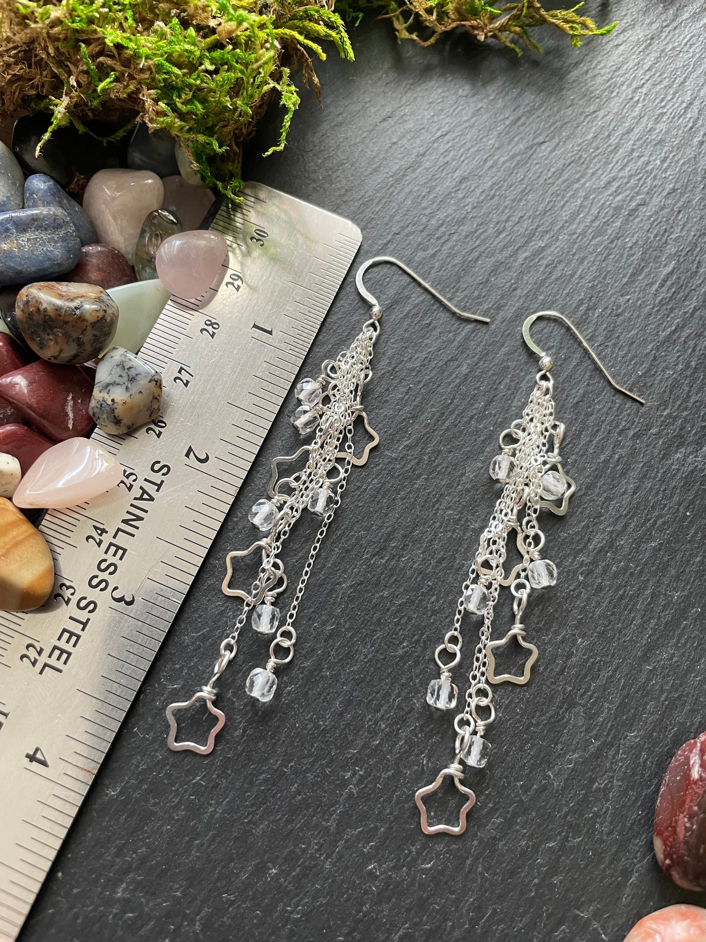 Image of silver shooting star earrings