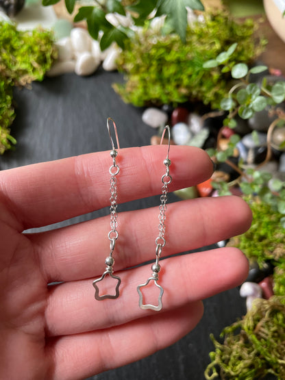 Image of sterling silver star charm earrings