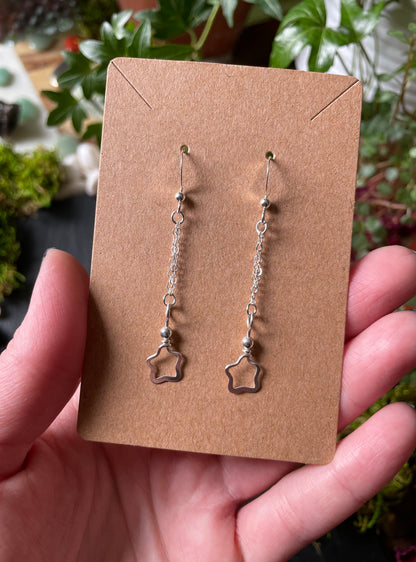 Image of sterling silver star charm earrings