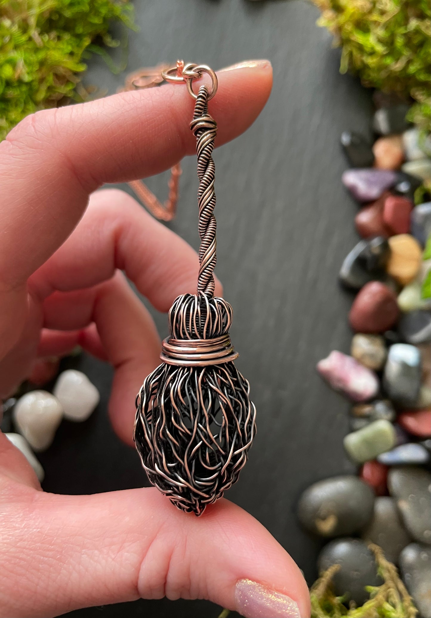 Image of miniature broom pendant