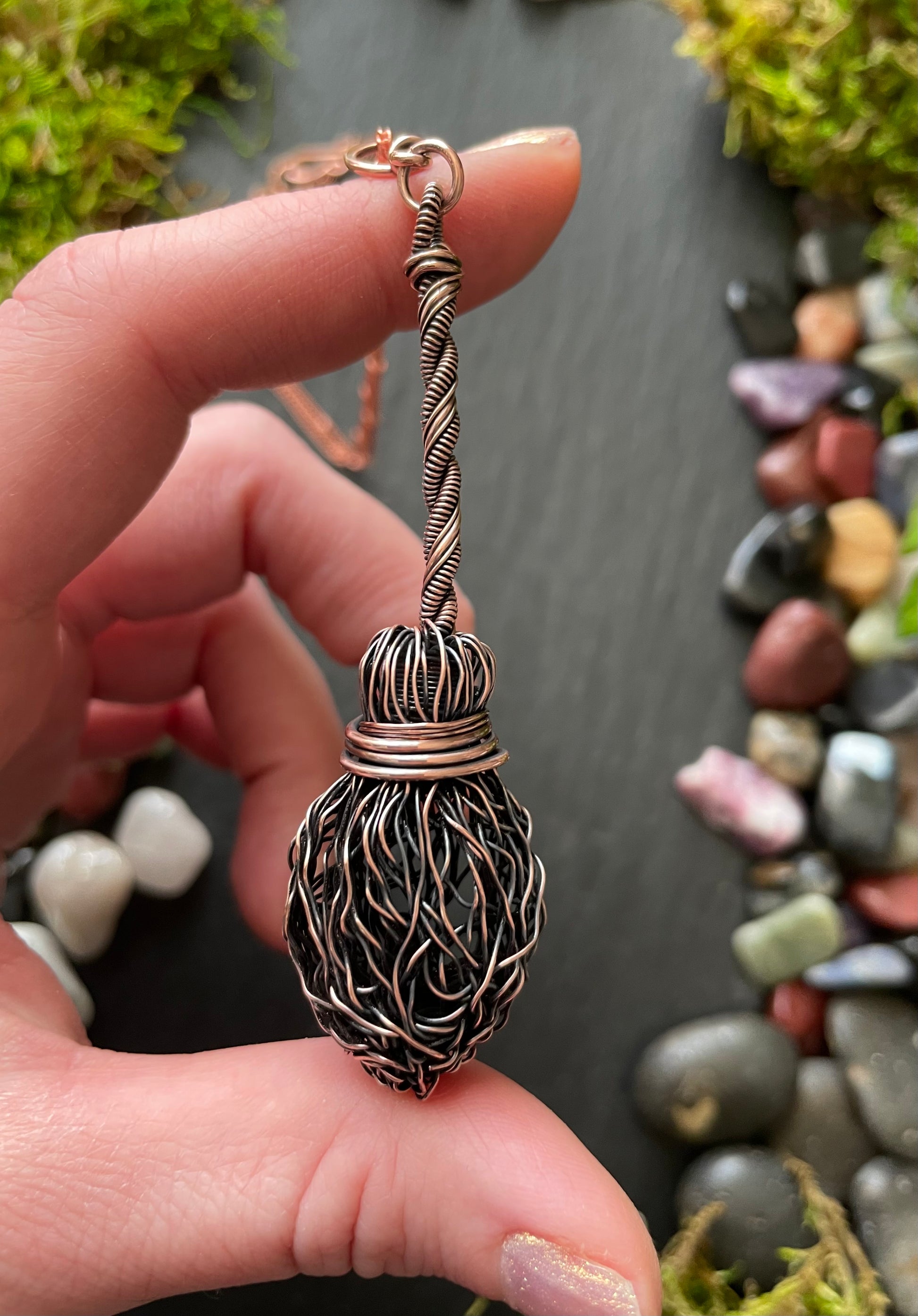 Image of miniature broom pendant