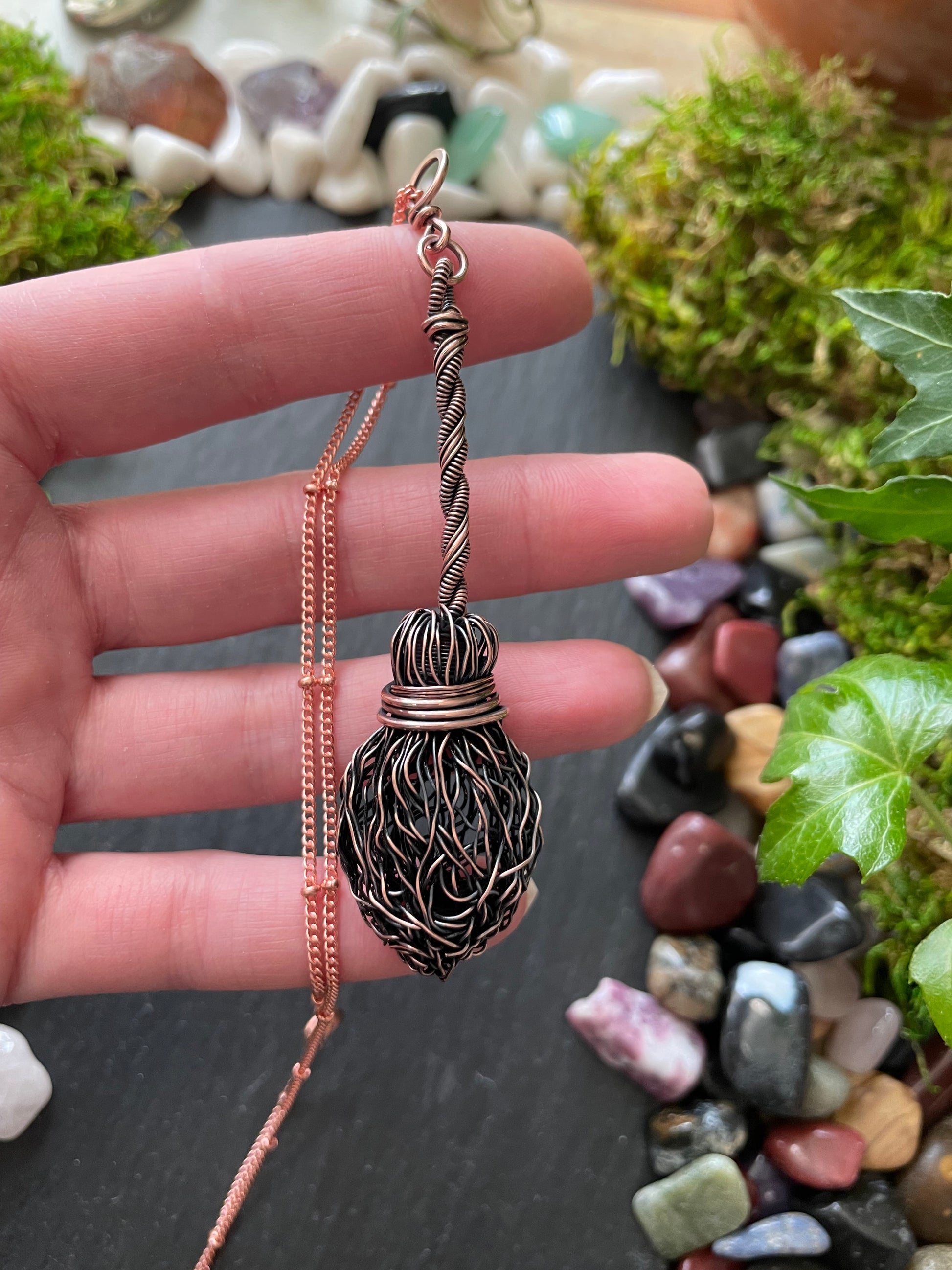 Image of miniature broom pendant