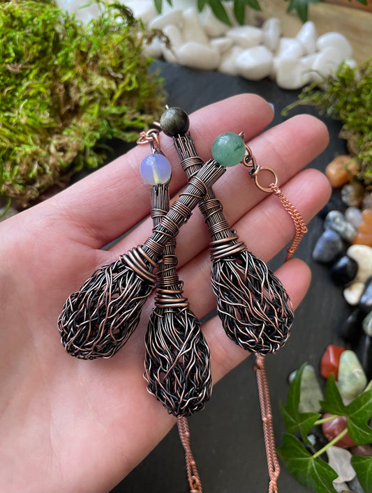 Image of miniature wire handmade broom