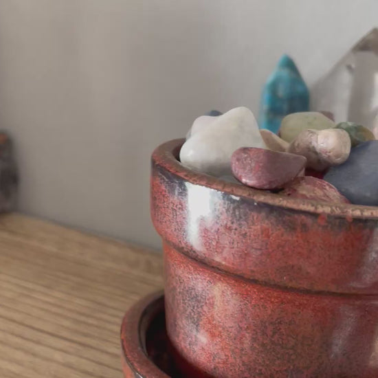 Video of miniature broom decoration with blue tigers eye bead and star charm