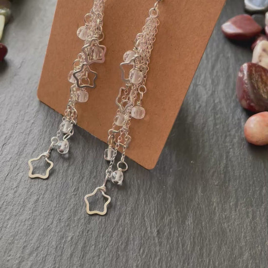 Video of silver shooting star earrings
