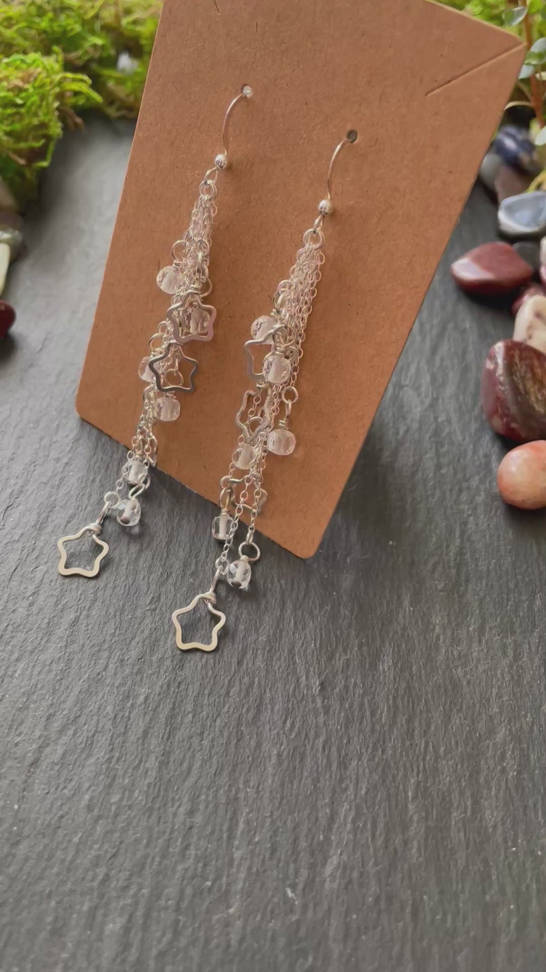 Video of silver shooting star earrings